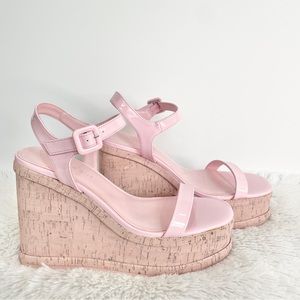NWT 9 9.5 Madden Girl, platform, cork, leather, baby, pink sandals